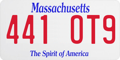 MA license plate 441OT9
