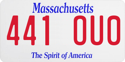 MA license plate 441OU0
