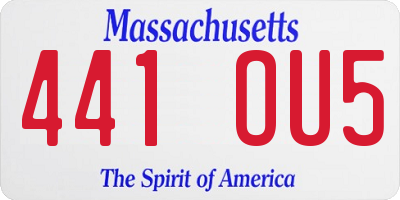 MA license plate 441OU5