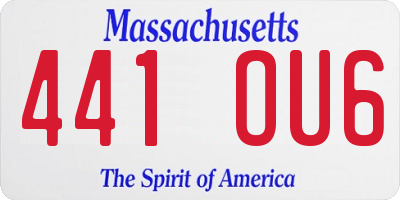 MA license plate 441OU6