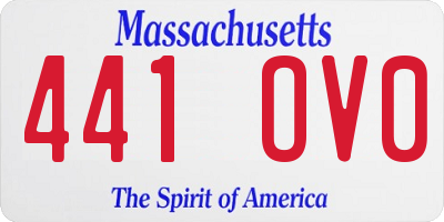 MA license plate 441OV0