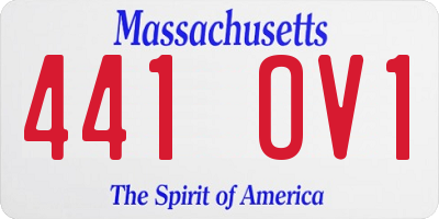 MA license plate 441OV1