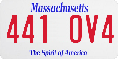 MA license plate 441OV4