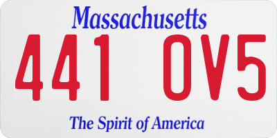 MA license plate 441OV5