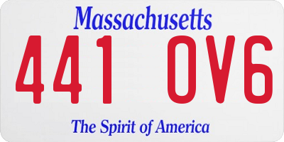 MA license plate 441OV6