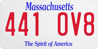 MA license plate 441OV8