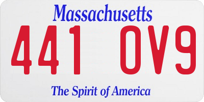MA license plate 441OV9