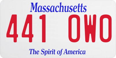 MA license plate 441OW0