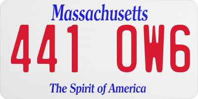 MA license plate 441OW6