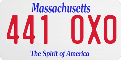 MA license plate 441OX0