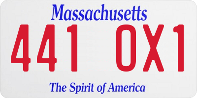 MA license plate 441OX1
