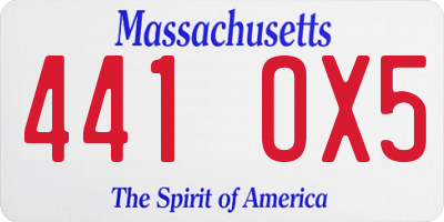 MA license plate 441OX5