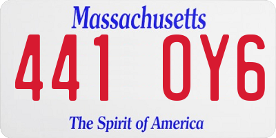 MA license plate 441OY6