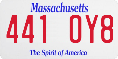 MA license plate 441OY8