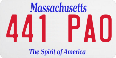 MA license plate 441PA0