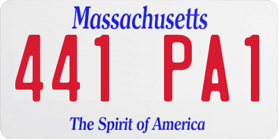 MA license plate 441PA1