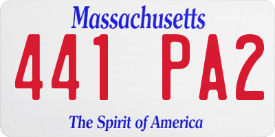 MA license plate 441PA2