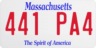 MA license plate 441PA4