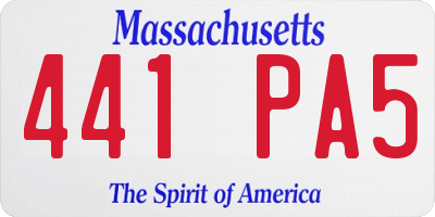 MA license plate 441PA5