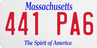 MA license plate 441PA6