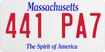 MA license plate 441PA7