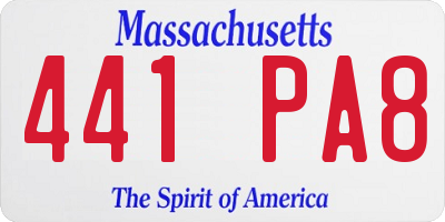 MA license plate 441PA8