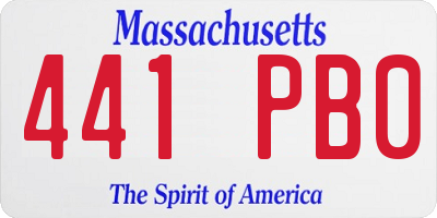 MA license plate 441PB0
