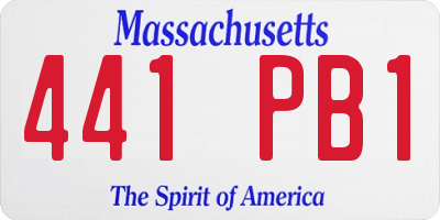 MA license plate 441PB1