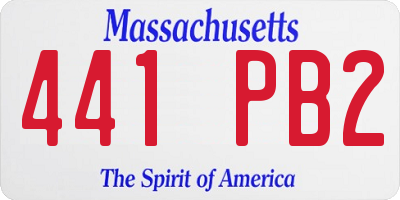 MA license plate 441PB2