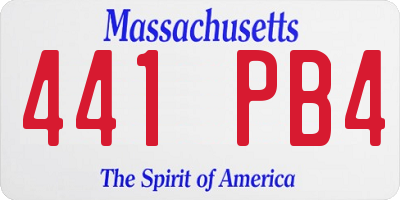 MA license plate 441PB4