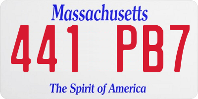 MA license plate 441PB7