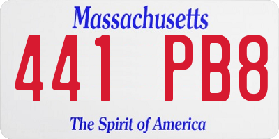 MA license plate 441PB8