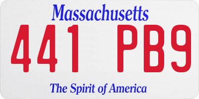 MA license plate 441PB9