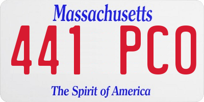MA license plate 441PC0