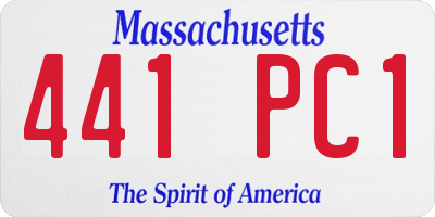 MA license plate 441PC1