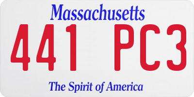 MA license plate 441PC3