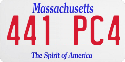 MA license plate 441PC4