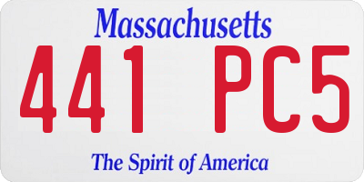 MA license plate 441PC5