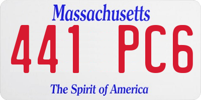 MA license plate 441PC6