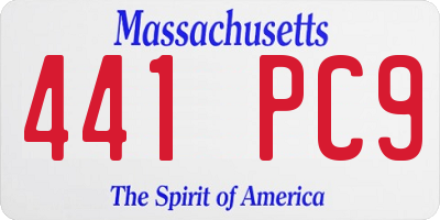 MA license plate 441PC9
