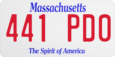 MA license plate 441PD0