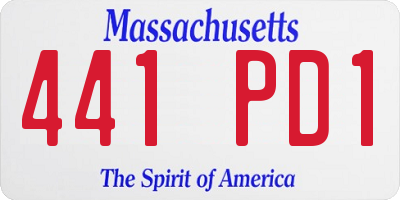 MA license plate 441PD1