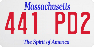 MA license plate 441PD2