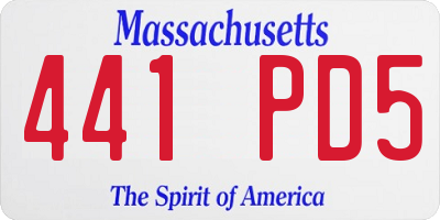 MA license plate 441PD5