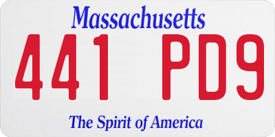 MA license plate 441PD9