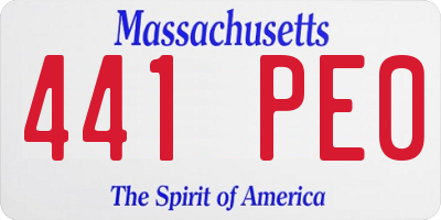 MA license plate 441PE0
