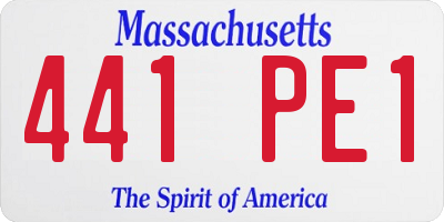 MA license plate 441PE1