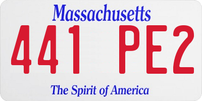 MA license plate 441PE2