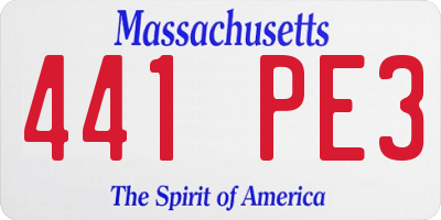 MA license plate 441PE3