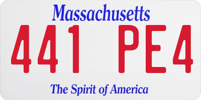 MA license plate 441PE4